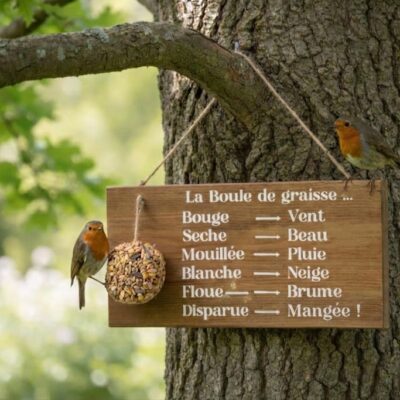 Baromètre humoristique jardin Support boule de graisse