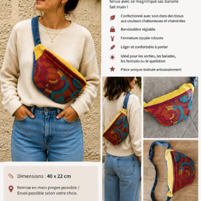 sac banane artisanal coloré