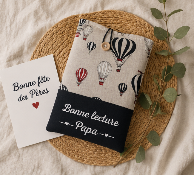 Pochette à livres personnalisée "Bonne lecture Papa" – Cadeau Fête des Pères – Image 3