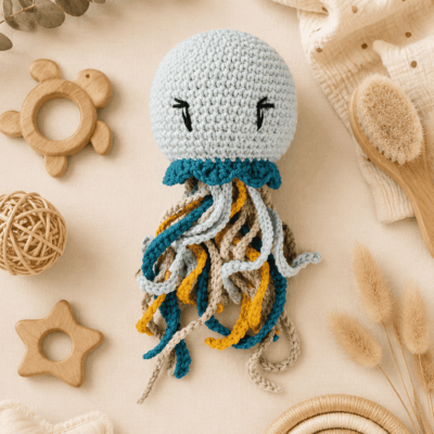 pieuvre coton bleu