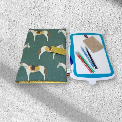 pochette range ardoise, effaceur offert, modèle animaux au choix