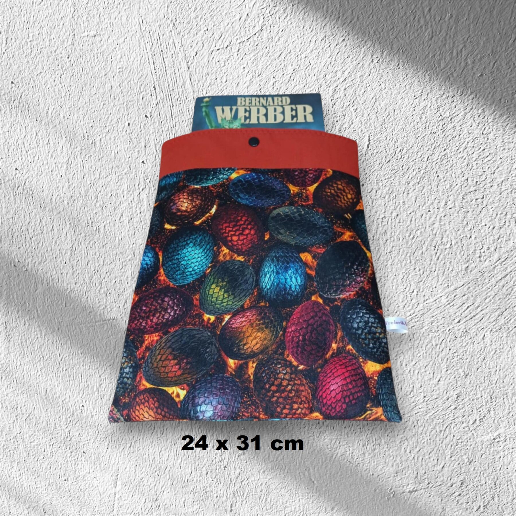 pochette à livre, sac à livre, pochette pour tablette molletonnée, modèles dragons