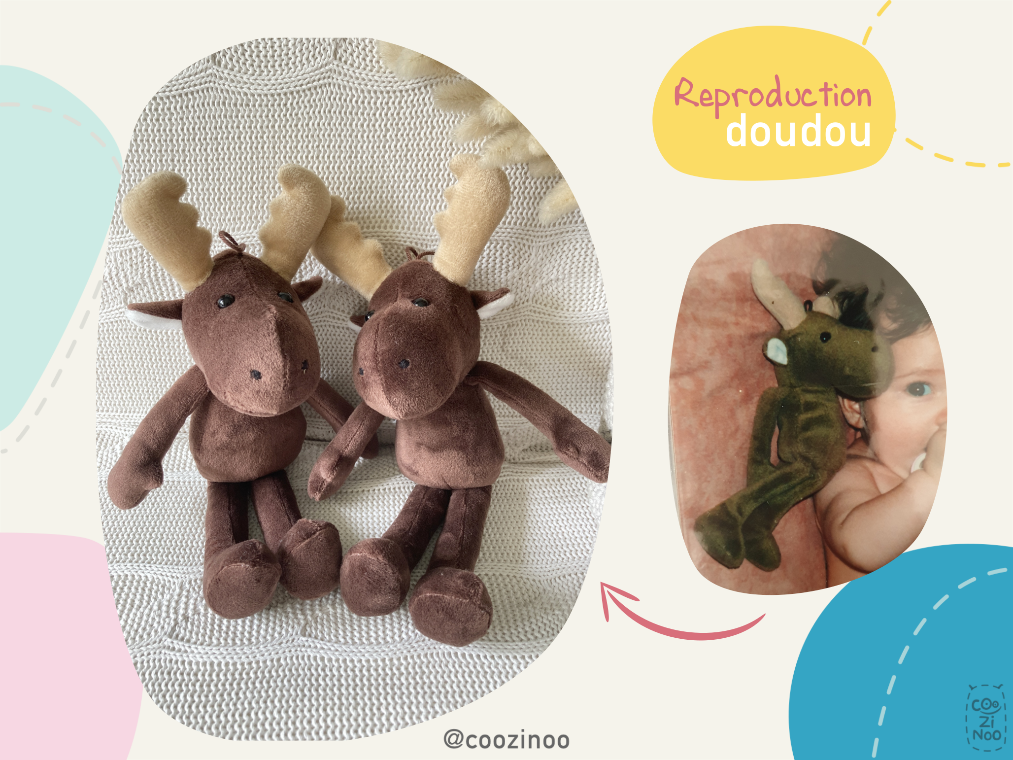 reproduction doudou élan caribou
