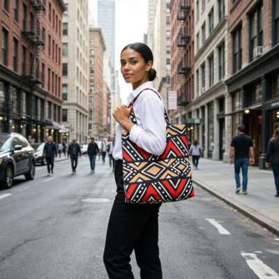 sac a courses pliable en tissu wax