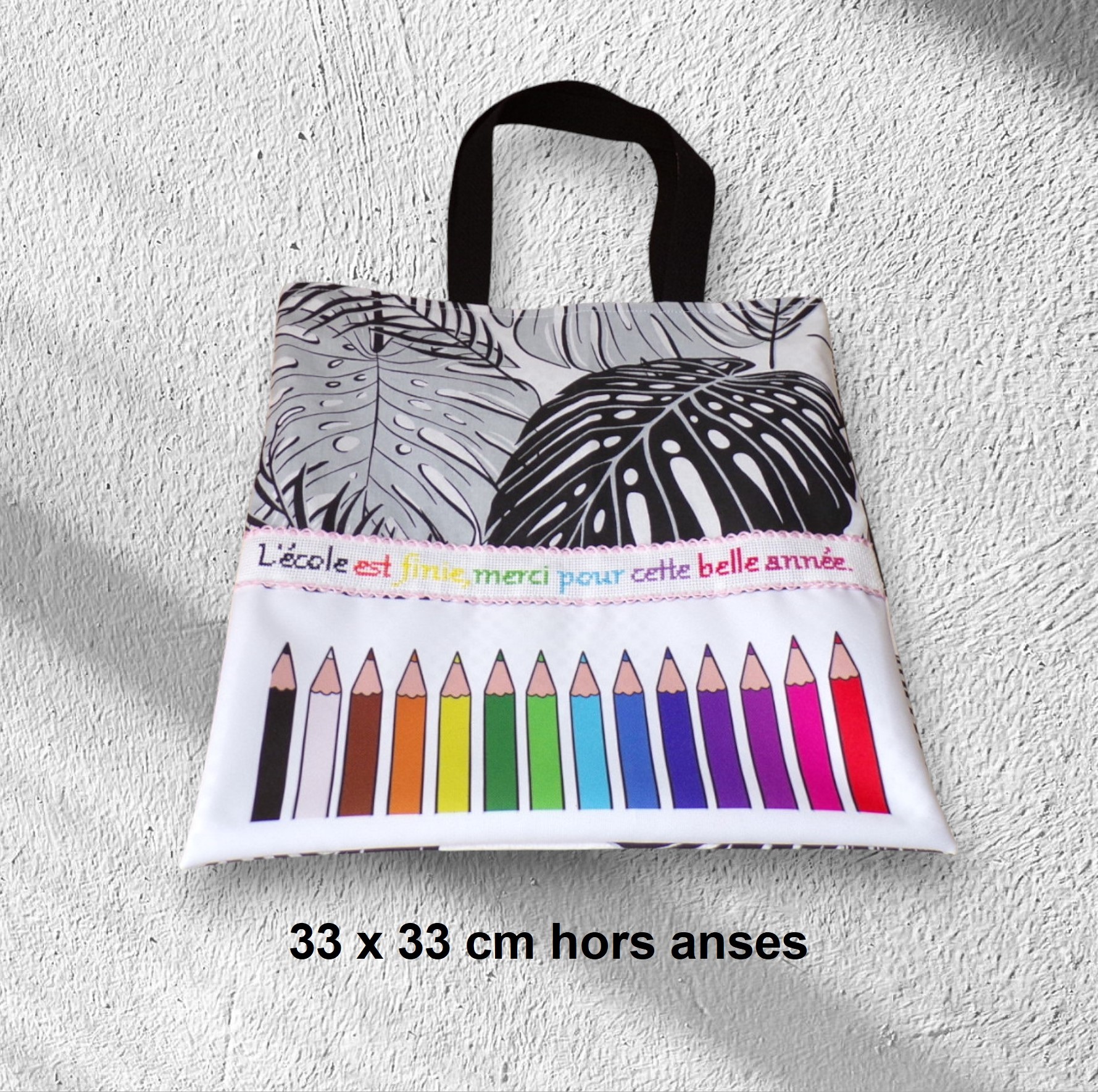 cadeau maîtresse ou maître, fin d'année scolaire, sac doublé, pochon brodé main ou coeur – Image 6