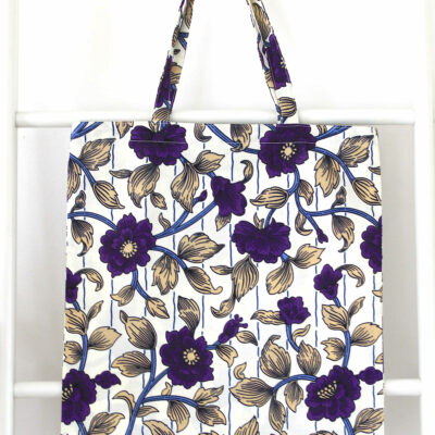 sac tote wax motif fleurs