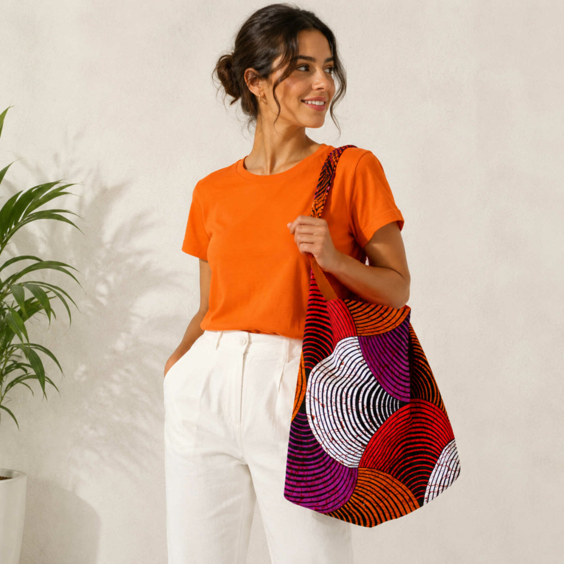 sac une anse hobo tissu wax pour femme