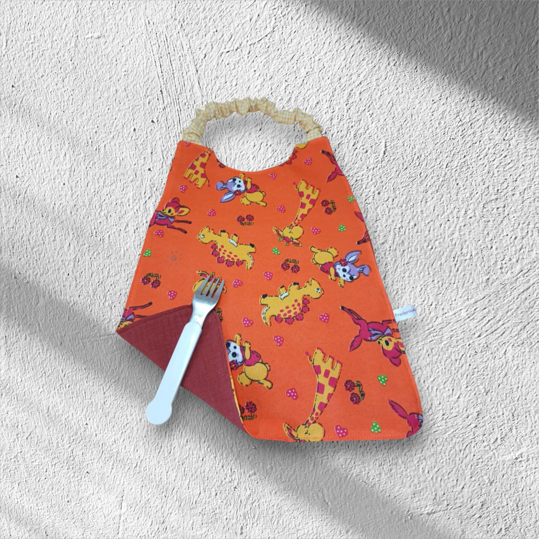 Serviette de table enfant, bavoir maternelle, doublé de coton double gaze – Image 4
