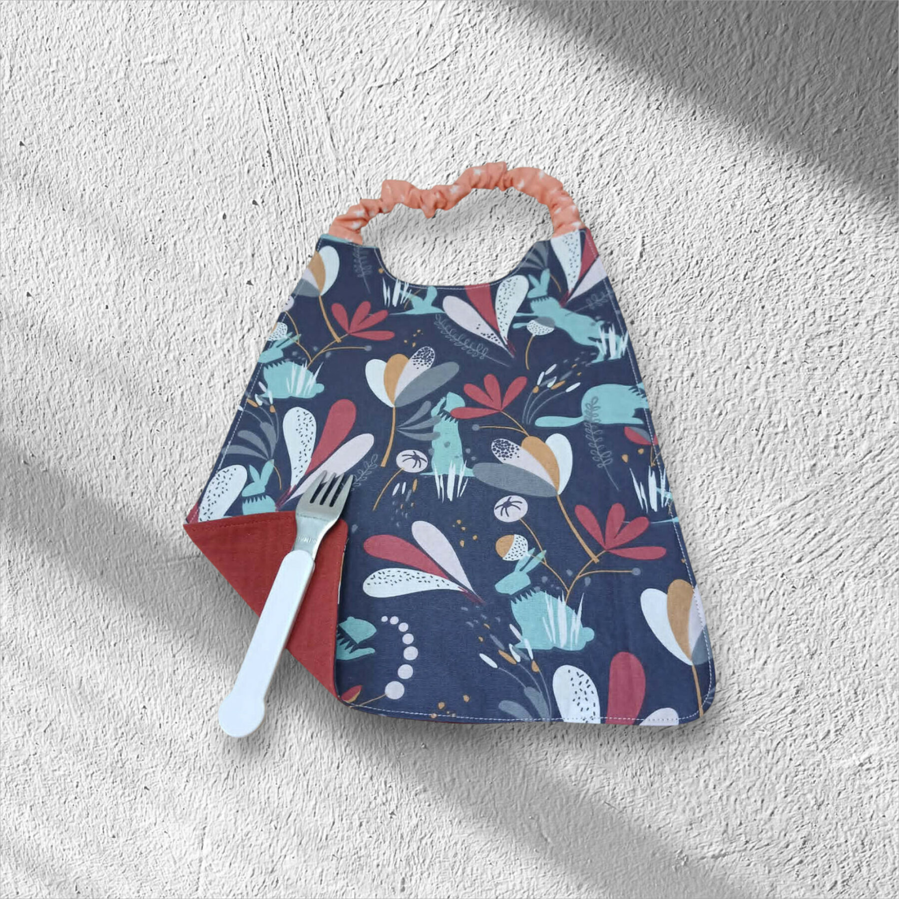 Serviette de table enfant, bavoir maternelle, doublé de coton double gaze – Image 3