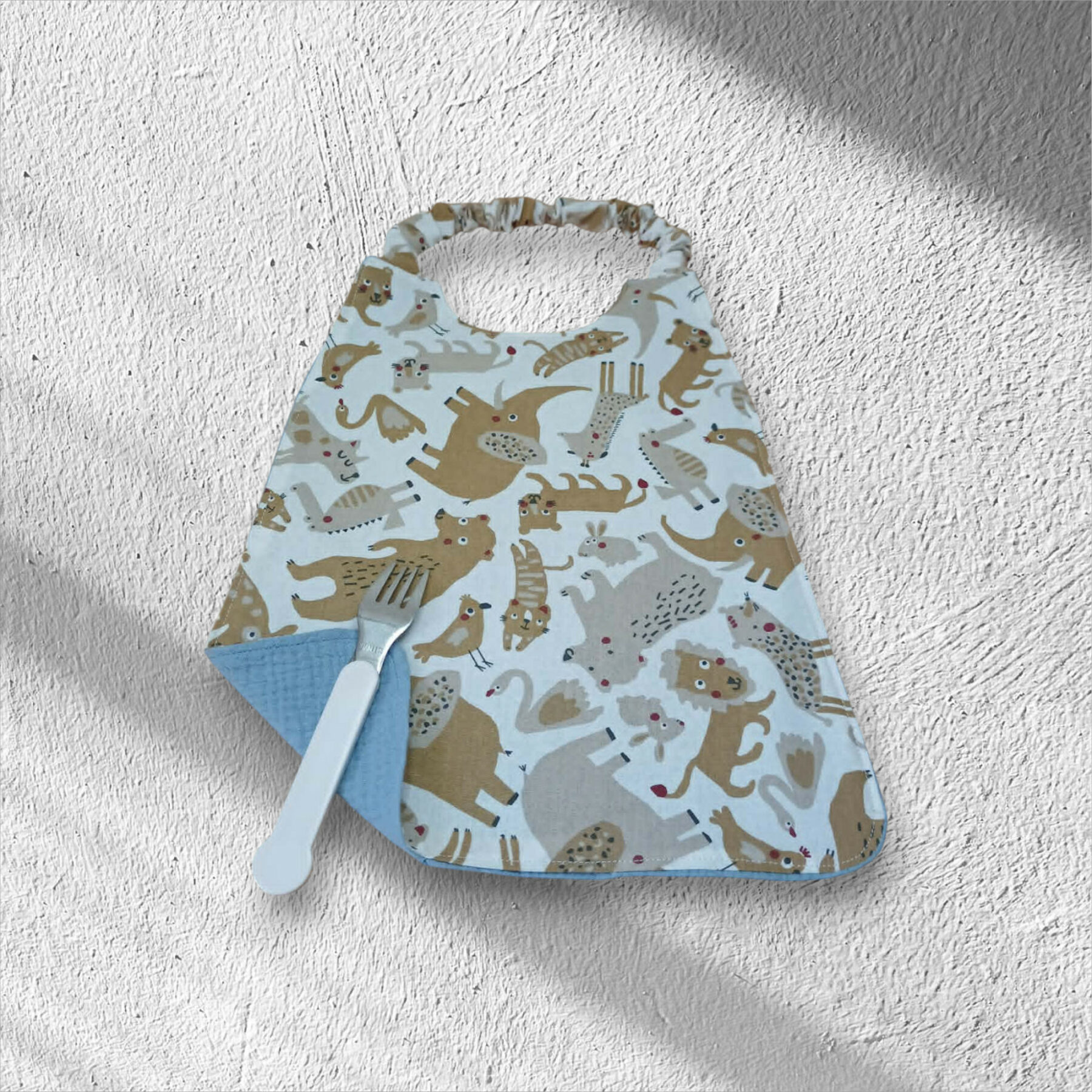 Serviette de table enfant, bavoir maternelle, doublé de coton double gaze – Image 6