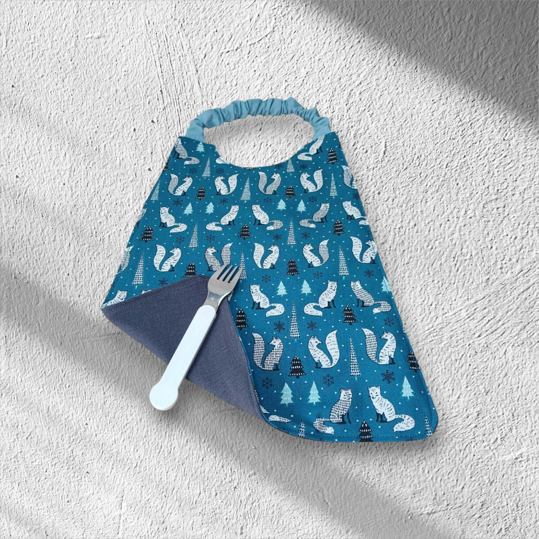 Serviette de table enfant, bavoir maternelle, doublé de coton double gaze – Image 7