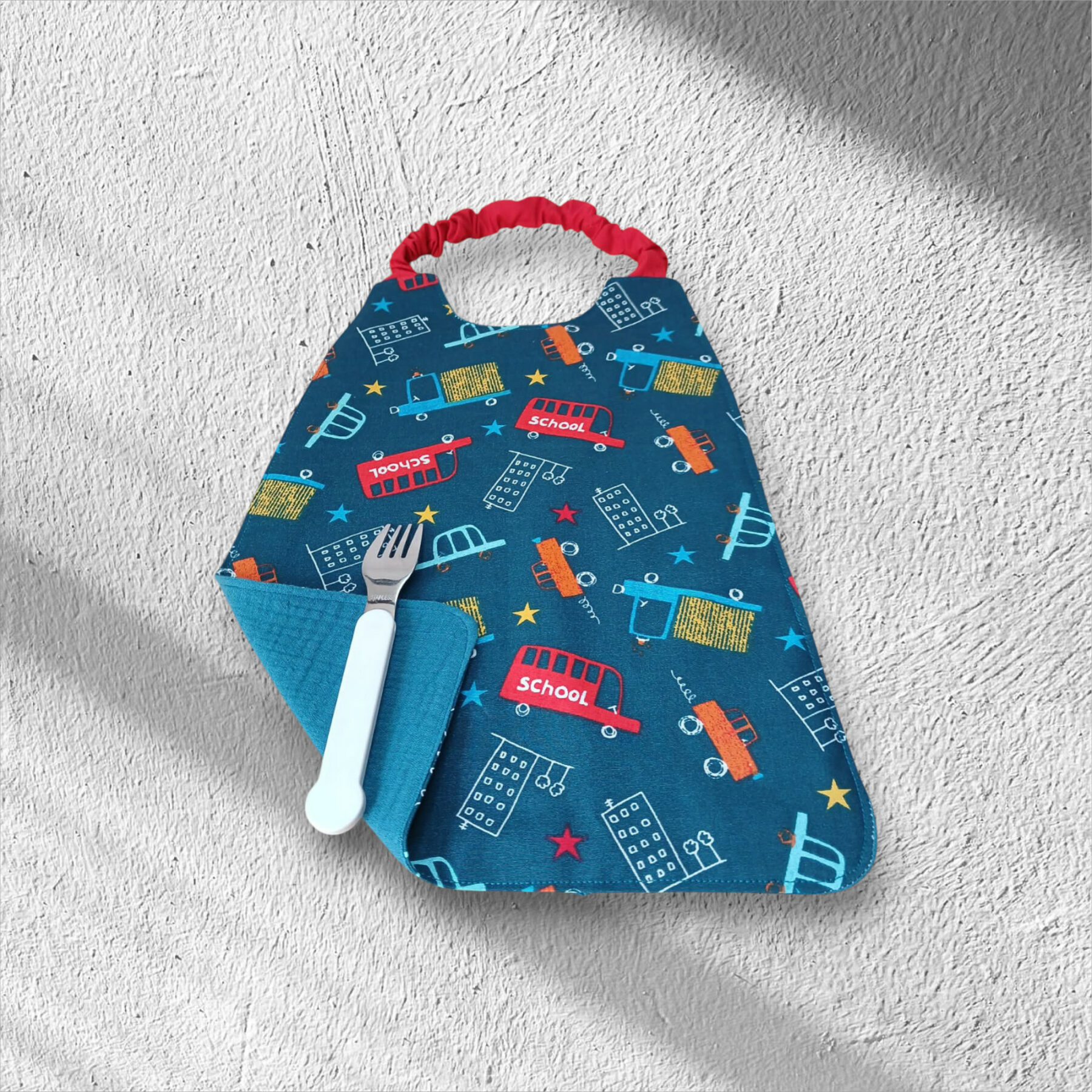 Serviette de table enfant, bavoir maternelle, doublé de coton double gaze – Image 8
