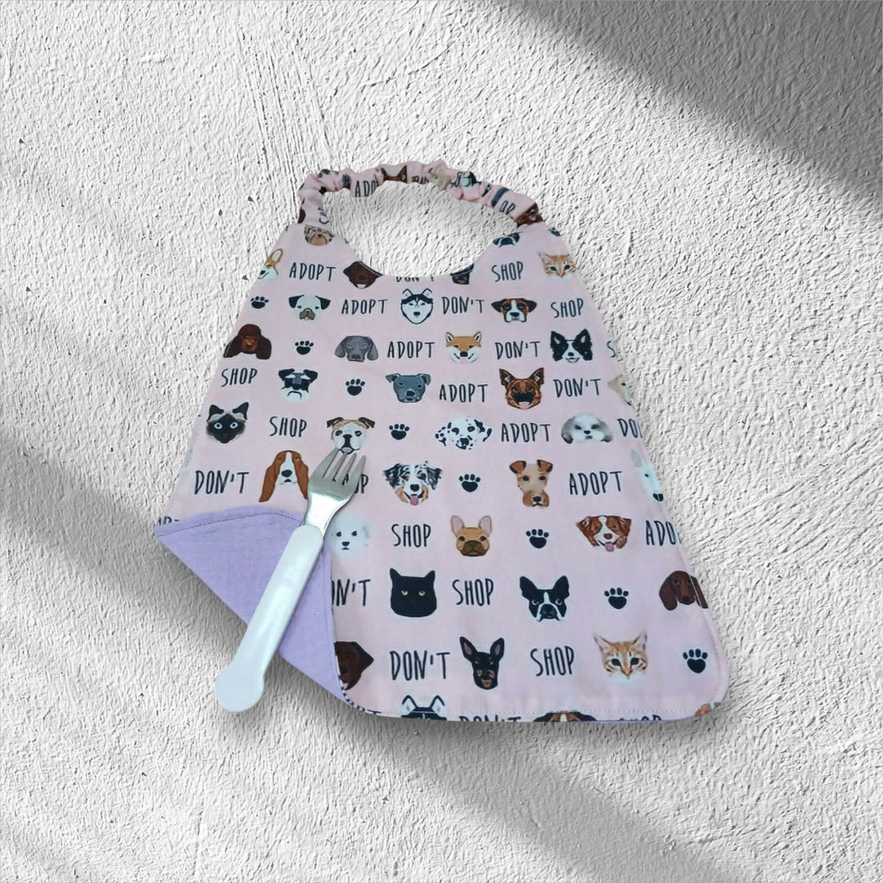 Serviette de table enfant, bavoir maternelle, doublé de coton double gaze – Image 9