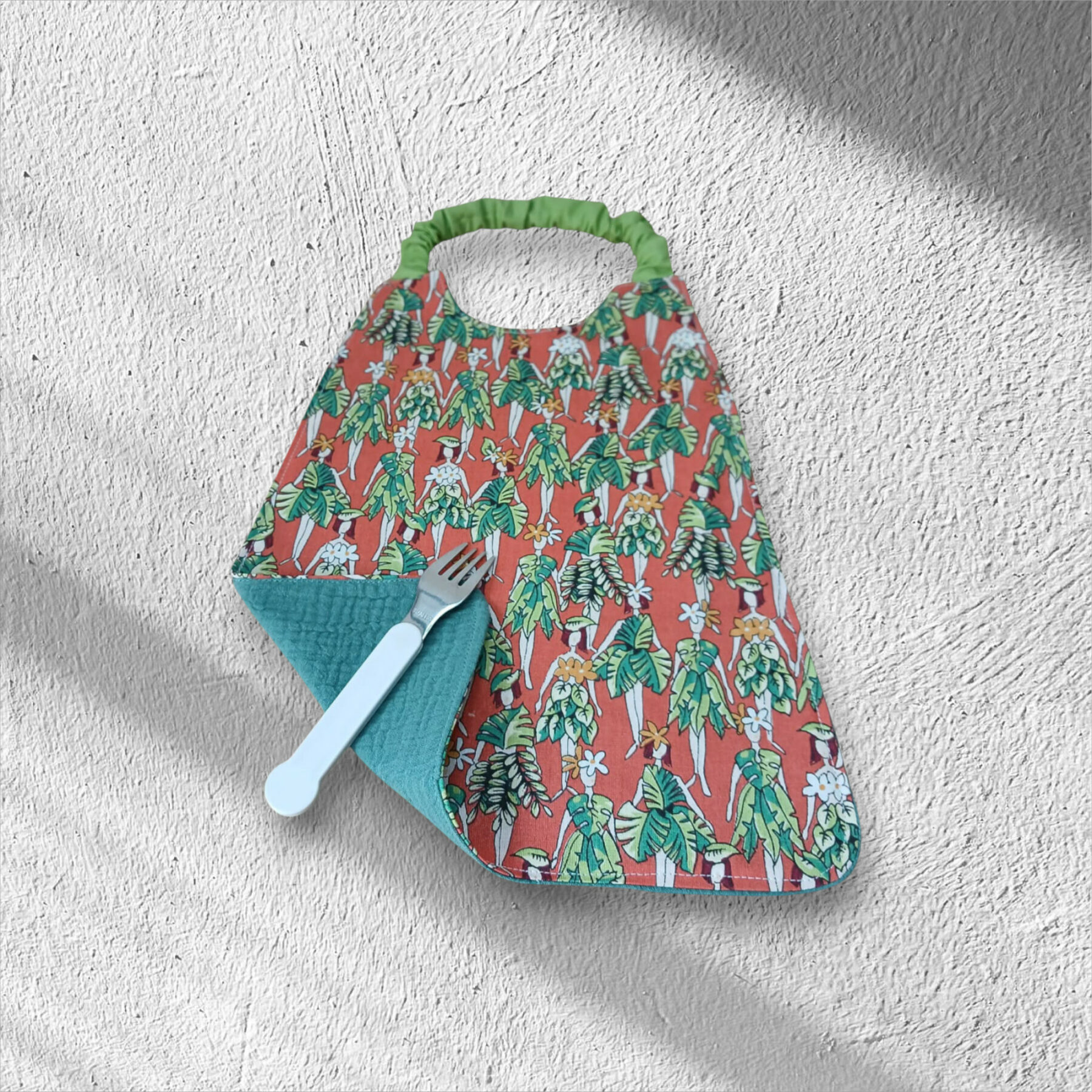 Serviette de table enfant, bavoir maternelle, doublé de coton double gaze – Image 10
