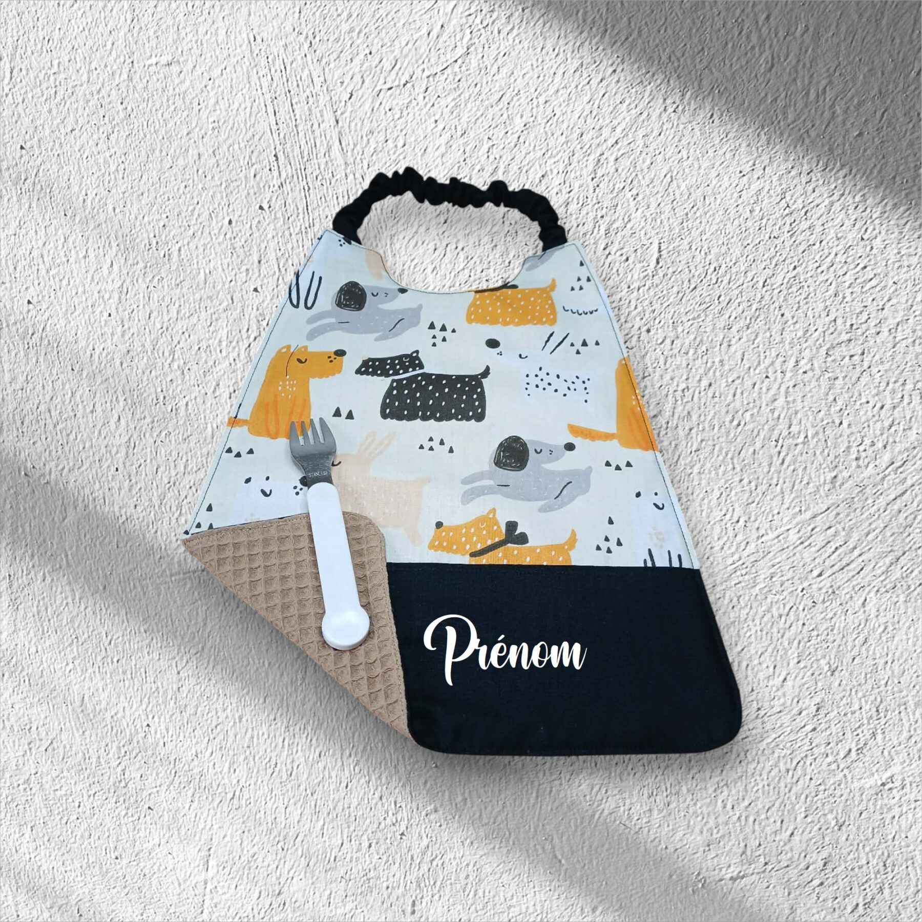 Serviette de table enfant ou pochon personnalisable , bavoir maternelle, modèle au choix – Image 14