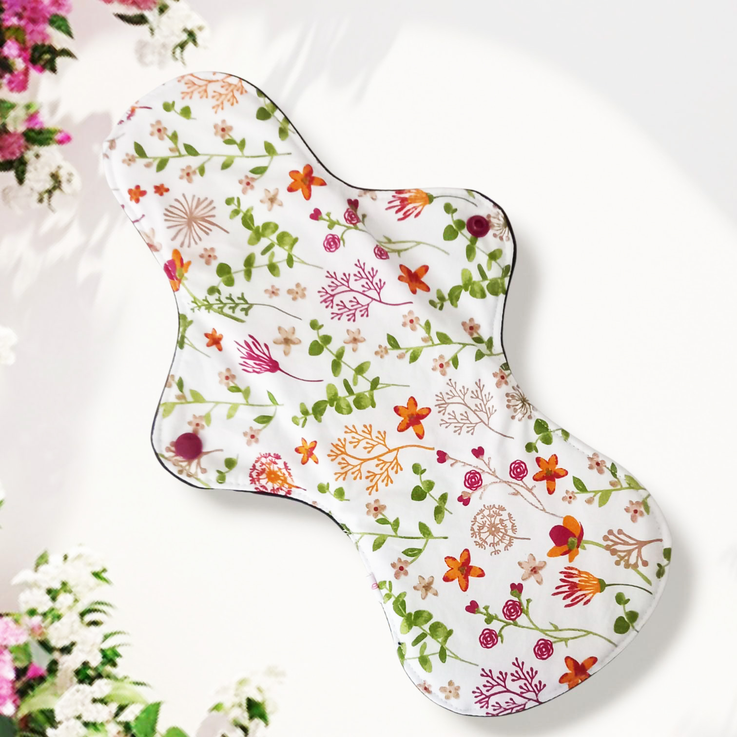 Pack 7 serviettes hygiéniques lavables FLEURS DES CHAMPS (xl / nuit et flux abondants) - serviettes menstruelles lavables - Zéro déchet - shl - serviettes périodiques