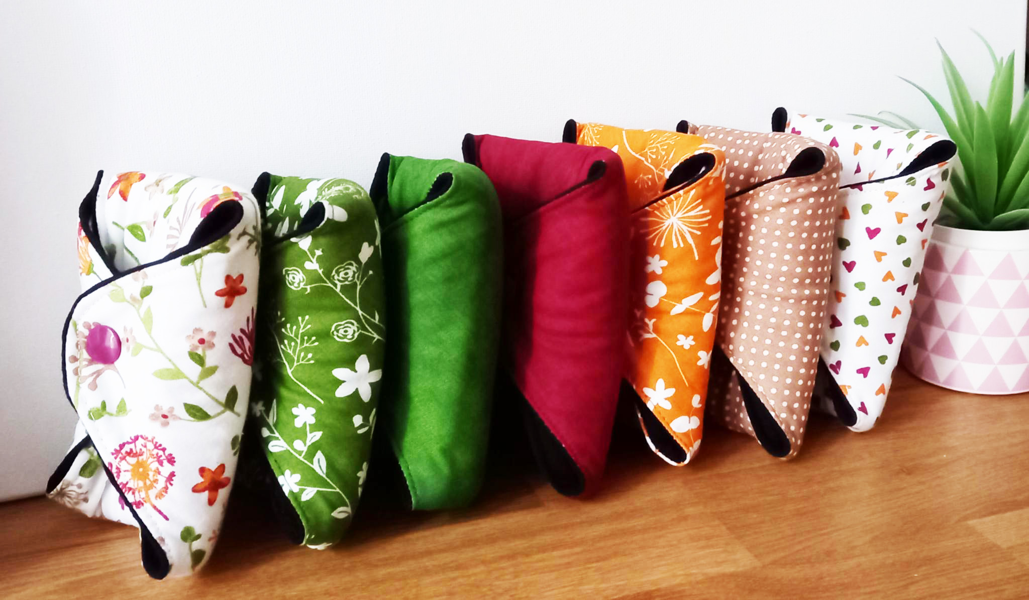 Pack 7 serviettes hygiéniques lavables FLEURS DES CHAMPS (xl / nuit et flux abondants) - serviettes menstruelles lavables - Zéro déchet - shl - serviettes périodiques