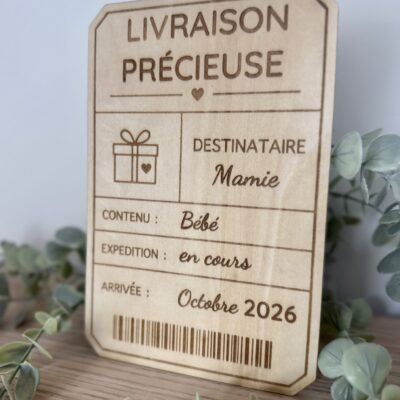 Livraison précieuse personnalisable - Annonce grossesse