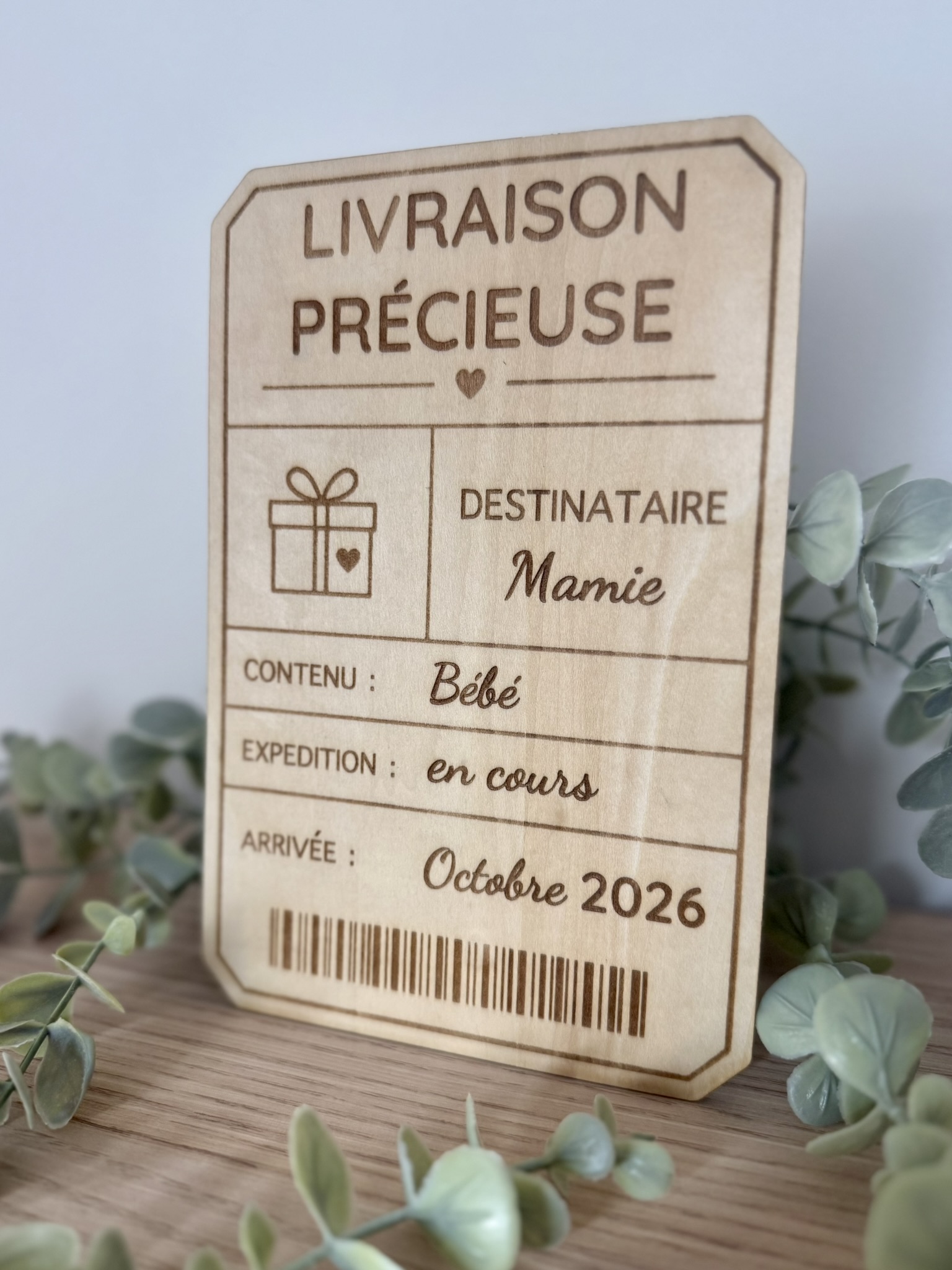 Livraison précieuse personnalisable - Annonce grossesse