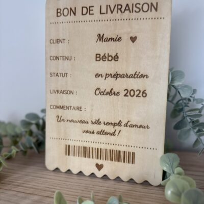 Bon de livraison personnalisable - Annonce grossesse