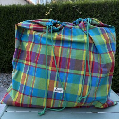 Sac à linge en coton Madras grande capacité pour les vacances