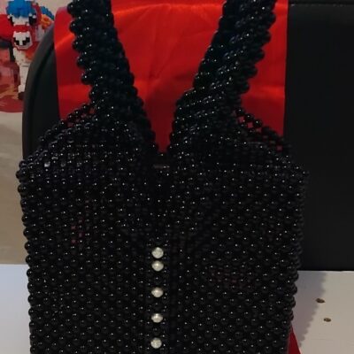 Sac à chemise en perles Noires