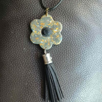 Collier femme fleur vintage