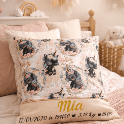 coussin de naissance personnalisé