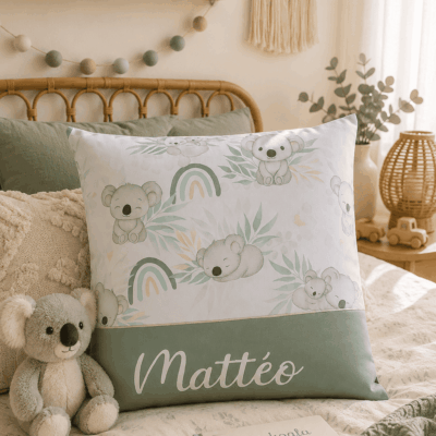 coussin de naissance personnalisé koalas