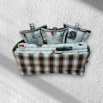Panière de 6 feuilles d'essuie tout et 3 éponges lavables 100 % coton,