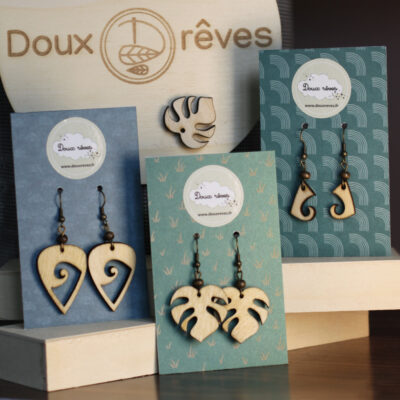 Boucles d'oreilles en bois
