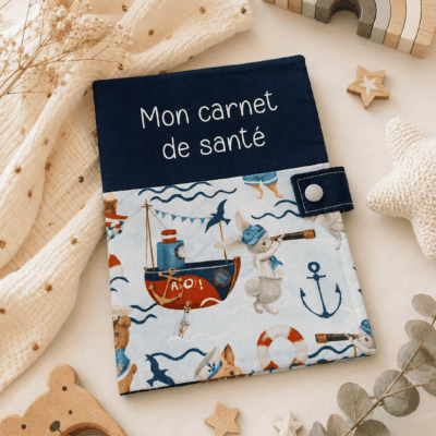 protège carnet santé lapin bateaux