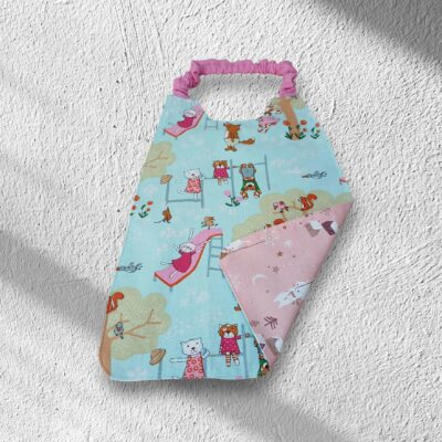 Serviette de table enfant réversible, bavoir maternelle, modèle pour fille au choix