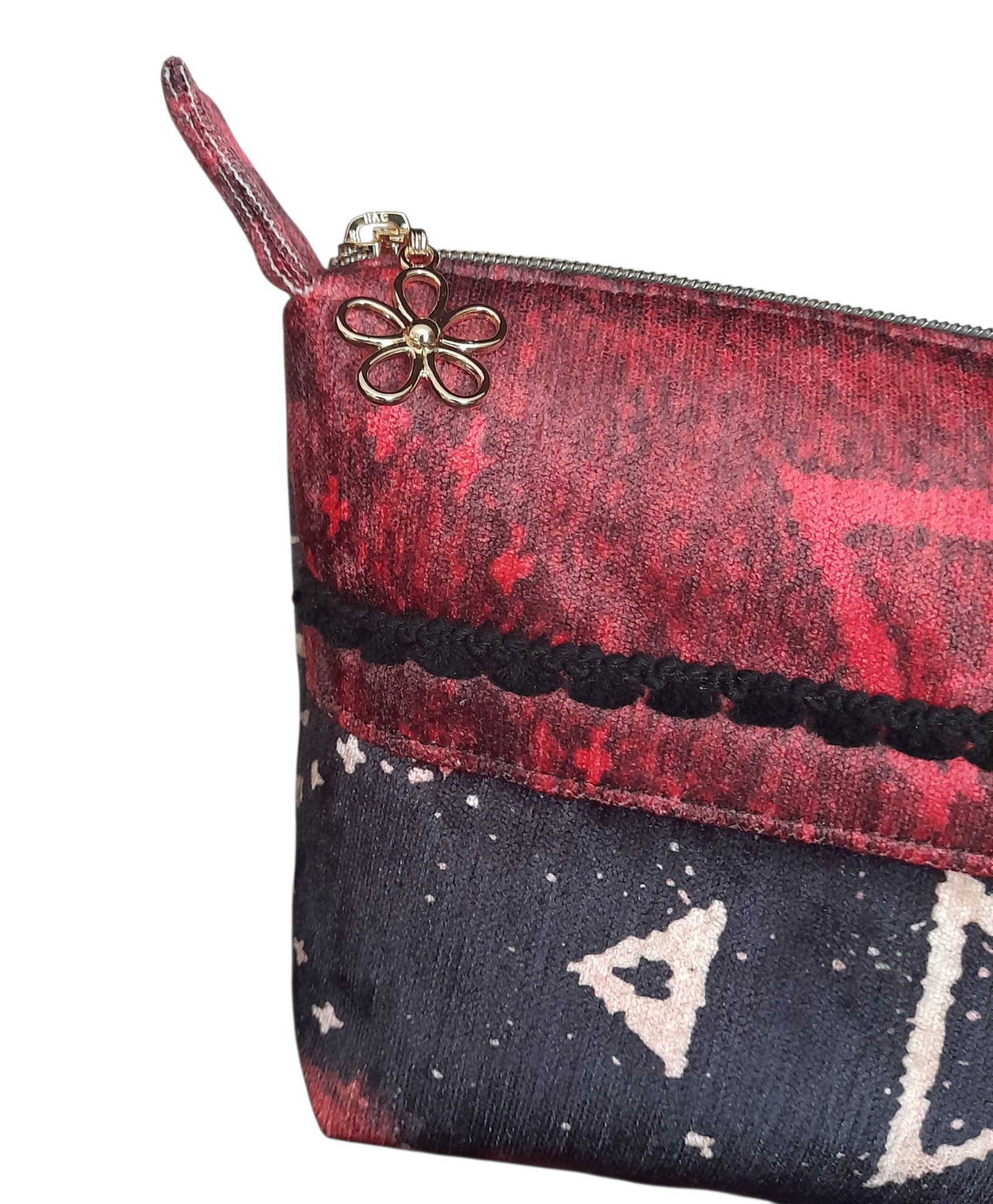 Trousse en velours à fermeture zippée – Image 2