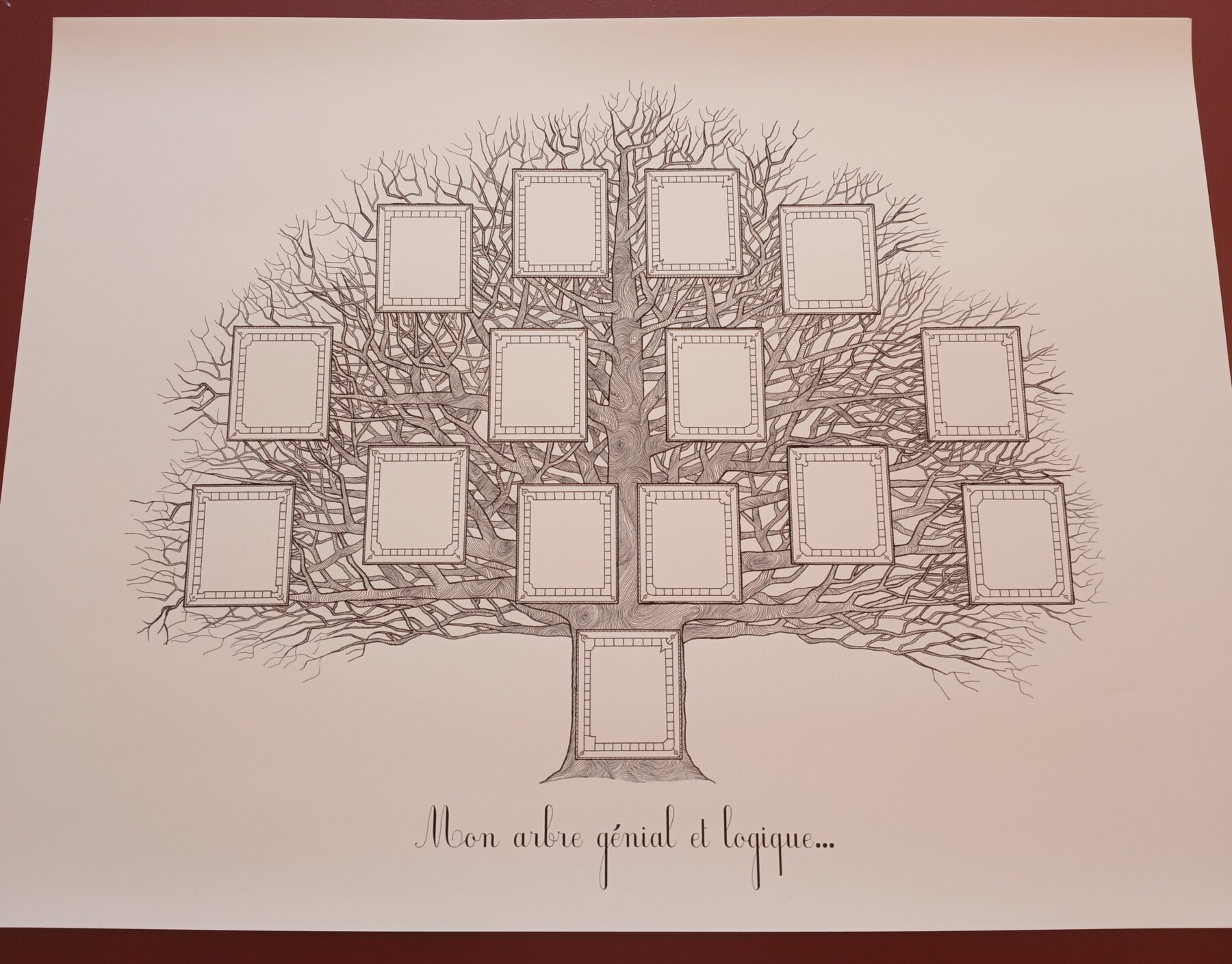Arbre généalogique artistique à compléter, Noir et Blanc