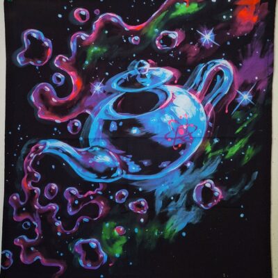 Gobelet fluorescent et UV "La Théière de Russell" - Décoration murale psychédélique