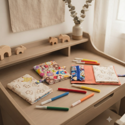 Cahier de coloriage lavable personnalisé avec trousse intégrée