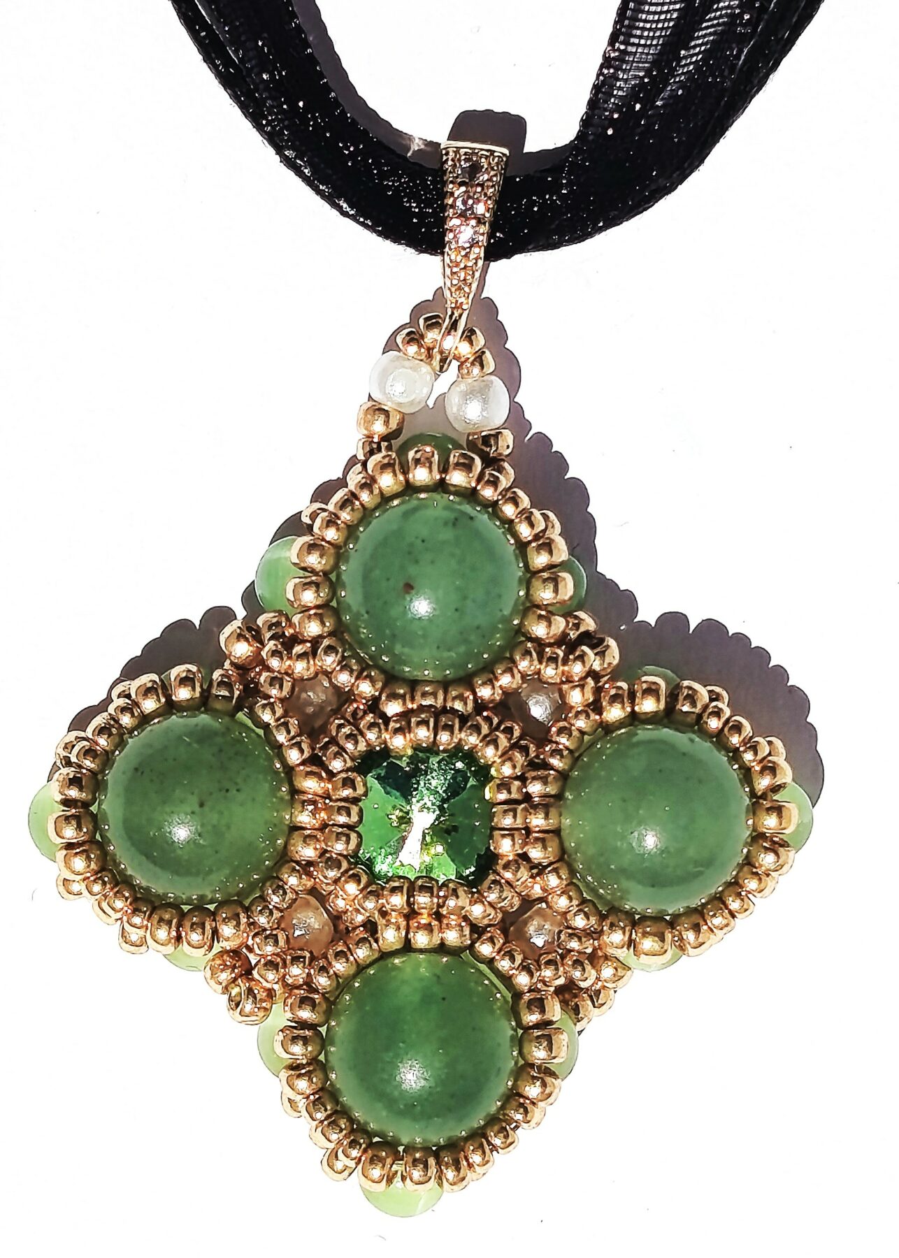 Collier Deirdre Jaspe vert – Image 2
