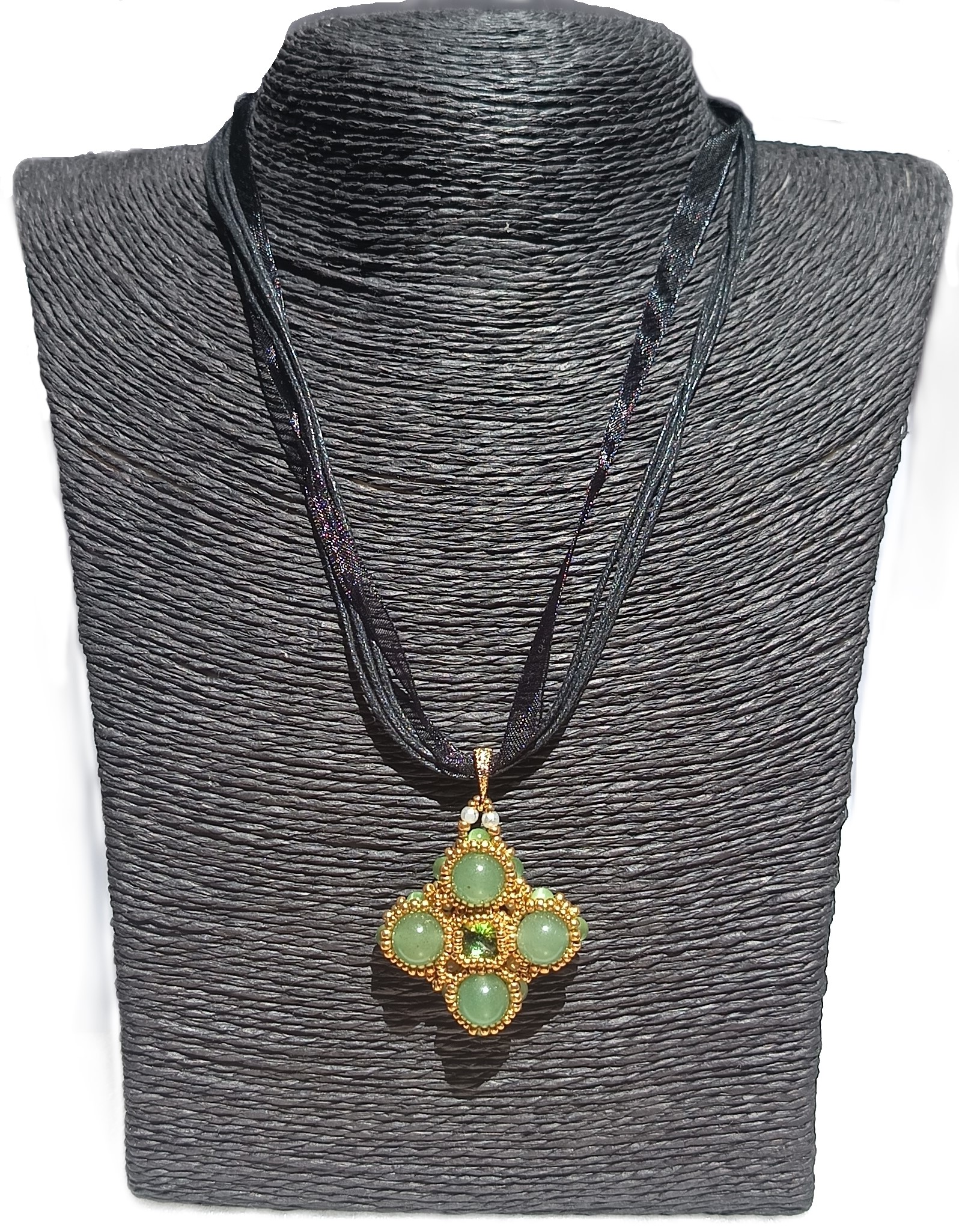 Collier Deirdre Jaspe vert – Image 3