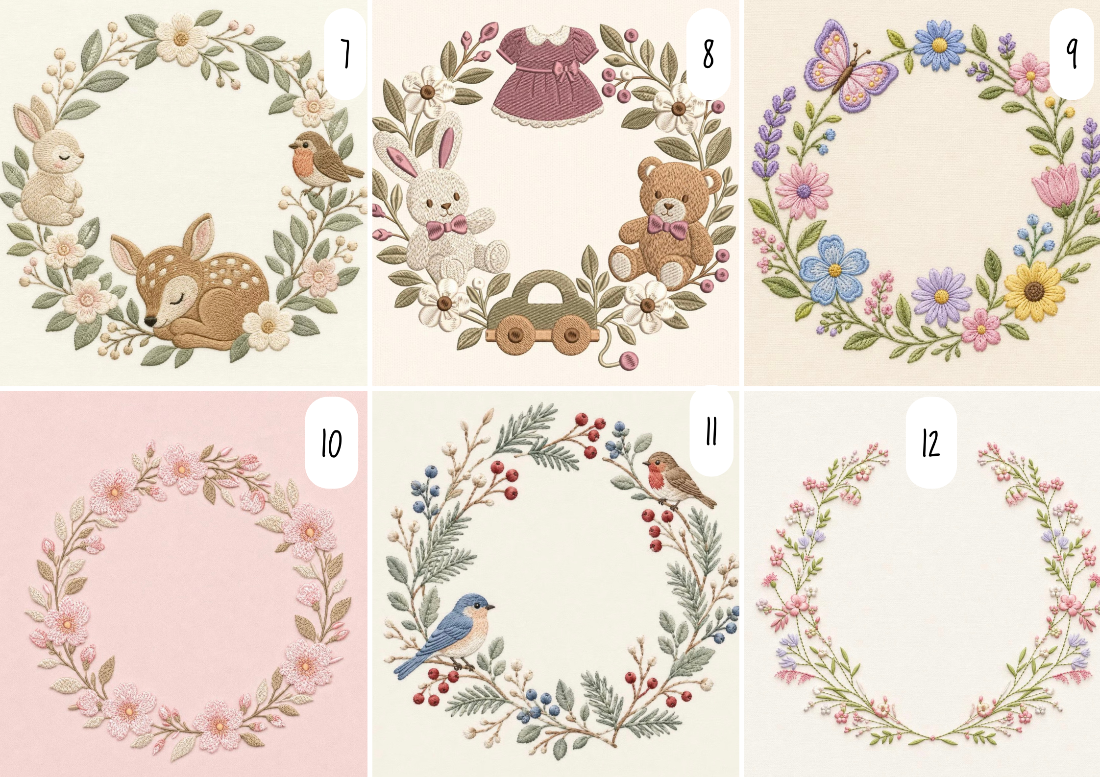 Cadre brodé personnalisé – Prénom de l’enfant 🌸 – Image 5