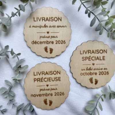 Plaque annonce grossesse personnalisée en bois