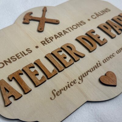 Atelier de Papi - plaque décorative en bois