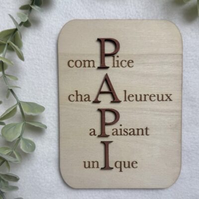 Carte en bois - Papi