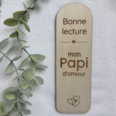 Marque-page en bois « Papi »