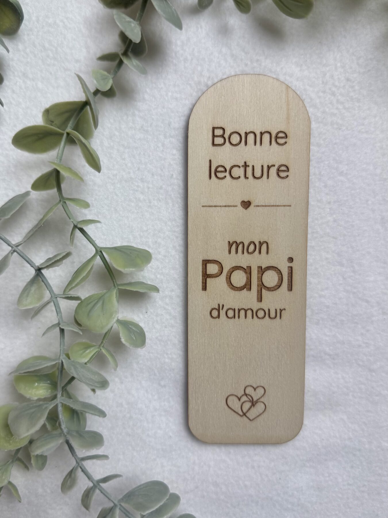 Marque-page en bois « Papi »