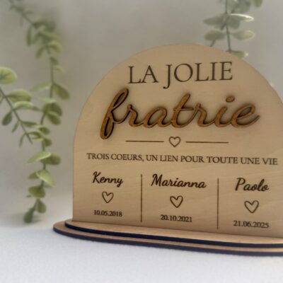 Plaque personnalisée "la jolie fratrie"