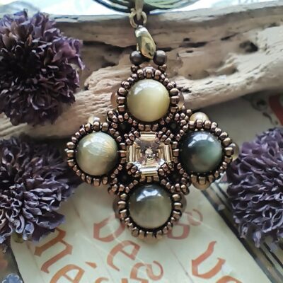 Collier Deirdre Oeil de tigre verte