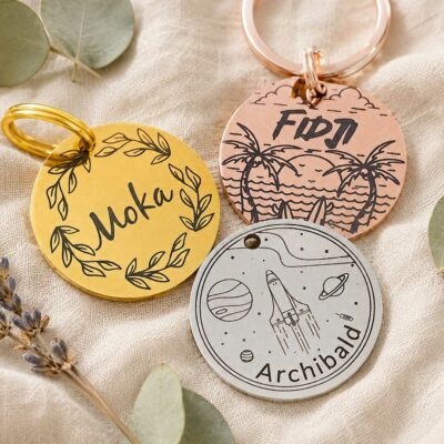 Médaille pour Chien Ronde à Personnaliser