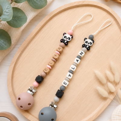 attache tétine panda