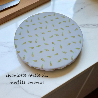 charlotte taille XL, couvre plat coton doublé PUL certifié contact alimentaire modèles au choix